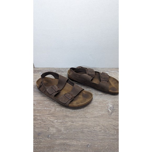 Men\'s Sz 42 M Birkenstock Milano Rugged Oiled Leather Sandal main image 4